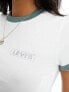 Levi's mini ringer t-shirt with small logo in white green