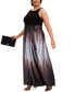 Plus Size Ombre A-Line Gown