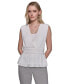 ფოტო #1 პროდუქტის Women's Pleated Peplum Sleeveless Top