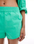 Mango elasticated waist co-ord shorts in green