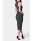 ფოტო #2 პროდუქტის Women's High Neck Midi Sweater Rib Dress