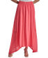 Women's Handkerchief Hem Mixed Media Maxi Skirt