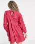 Daisy Street smock mini dress in hot pink daisy print