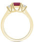 ფოტო #2 პროდუქტის Garnet and Diamond Ring (2 ct.t.w and 1/4 ct.t.w) 14K Yellow Gold