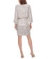 ფოტო #2 პროდუქტის Sequined Blouson Shift Dress