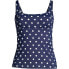 ფოტო #9 პროდუქტის Plus Size Square Neck Underwire Tankini Swimsuit Top Adjustable Straps