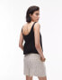 Topshop scoop neck cami in black