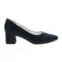 Фото #1 товара David Tate Creative Womens Black Leather Slip On Block Heels Shoes