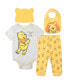 ფოტო #1 პროდუქტის Winnie The Pooh Babies Layette Set: Bodysuit Pants Bib Hat Infant Boys