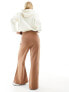 Armani EA7 logo wide leg sweat pants in brown CO-ORD