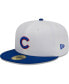 Фото #1 товара Men's White, Royal Chicago Cubs Optic 59FIFTY Fitted Hat