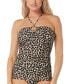 Фото #1 товара Women's Leopard-Print Logo-Ring Bandini Swim Top