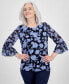 ფოტო #1 პროდუქტის Women's Printed Ruffled-Sleeve Top, Created for Macy's