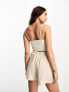 Stradivarius rustic ruched front cami in natural