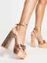 Фото #5 товара Public Desire Exclusive Verona platform high heel sandals in rose gold