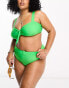 Фото #1 товара Brave Soul Plus belted bikini bottom in green