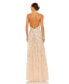 ფოტო #3 პროდუქტის Women's Floral Embellished Halter Strap A Line Gown