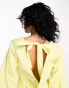 Фото #4 товара River Island puff sleeve tie back smock mini dress in yellow