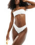 Фото #4 товара The Frolic malia scallop textured bandeau bikini top in cream