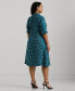 Фото #2 товара Платье Ralph Lauren Lauren plus Size с завязкой спереди и цветочным принтом