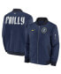 ფოტო #1 პროდუქტის Men's Navy Philadelphia Phillies 2024 City Connect Authentic Collection Game Time Full-Zip Bomber Jacket