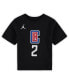 Фото #3 товара Preschool Boys and Girls Kawhi Leonard Black LA Clippers Statement Edition Name and Number T-shirt