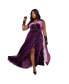 ფოტო #1 პროდუქტის Plus Size Velvet Cape Gown