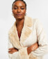 Фото #3 товара Women's Faux-Suede Faux-Fur-Lined Coat