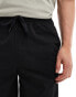 Selected Homme loose tech cargo short in black