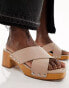 French Connection chunky heel sandals in taupe