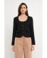 Фото #4 товара Women's Solid Tweed Scooped Neck Jacket