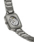 ფოტო #4 პროდუქტის Unisex Swiss Automatic True Square Open Heart Diamond (1/10 ct. t.w.) Gray Ceramic Bracelet Watch 38mm