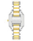 ფოტო #2 პროდუქტის Women's Quartz Square Two-Tone Alloy Link Bracelet Watch, 27mm