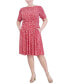Фото #1 товара Plus Size Printed Ruched-Sleeve Dress