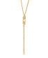 Фото #3 товара Polished Circle & Bar Rope Link 18" Lariat Necklace in 10k Gold
