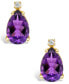 ფოტო #6 პროდუქტის Amethyst (1-7/8 ct. t.w.) and Diamond Accent Stud Earrings in 14K Yellow Gold or 14K White Gold