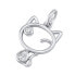 Gentle silver pendant Cat Betty with clear zircons MW15320P