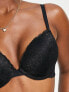 Lindex Linnea lace maximum push-up effect plunge bra in black