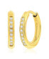 ფოტო #1 პროდუქტის Stainless Steel, Gold Plated or Black Plated over Stainless Steel 15mm CZ Huggie Hoop Earrings