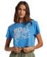 ფოტო #1 პროდუქტის Juniors' Hibiscus Collegiate Cropped T-Shirt