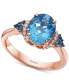 ფოტო #1 პროდუქტის EFFY® London Blue Topaz (3-1/4 ct. t.w.) & Diamond (1/10 ct. t.w.) Statement Ring in 14k Rose Gold