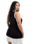 ONLY Curve contrast tank top in black