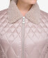Фото #4 товара Plus Size Faux-Fur-Collar Quilted Coat