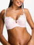 New Look embroidered push up bra in light pink