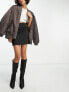 Фото #3 товара Pieces Tall side split mini skirt in black