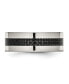 ფოტო #3 პროდუქტის Stainless Steel Black Fiber Inlay 8mm Flat Band Ring