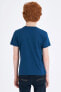 Erkek Çocuk Slogan Baskılı Tişört M7643A620SP