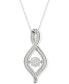 ფოტო #1 პროდუქტის Diamond Swirl Halo 18" Pendant Necklace (1/5 ct. t.w.) in 10k White Gold