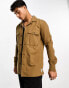 Only & Sons brushed cotton worker overshirt in cream