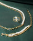 ფოტო #3 პროდუქტის Cultured Freshwater Pearl (5mm) Triple & Single Link Bracelet in Gold Vermeil, Created for Macy's
